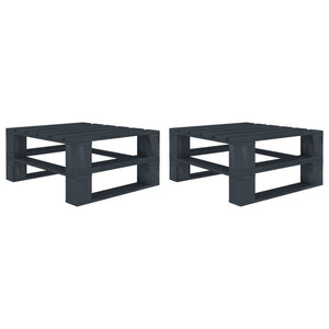 NNEVL Garden Pallet Tables 2 pcs Grey Wood