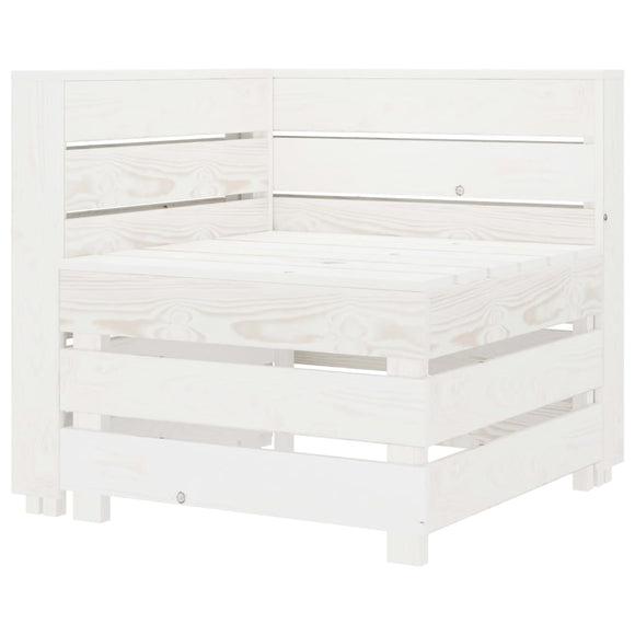 NNEVL Garden Pallet Corner Sofa White Wood