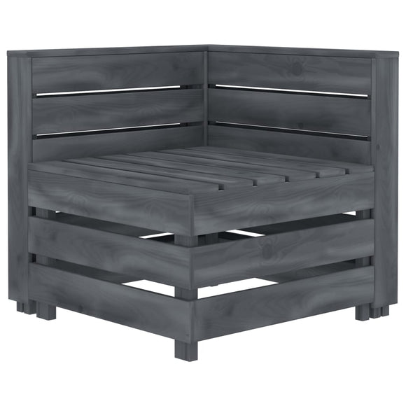 NNEVL Garden Pallet Corner Sofa Wood Grey