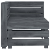 NNEVL Garden Pallet Corner Sofa Wood Grey