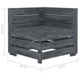 NNEVL Garden Pallet Corner Sofa Wood Grey