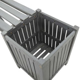 NNEVL Garden Bench with 2 Planters 150cm Solid Acacia Wood Grey