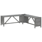 NNEVL Garden Corner Bench with Planter 117cm Solid Acacia Wood Grey