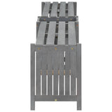 NNEVL Garden Corner Bench with Planter 117cm Solid Acacia Wood Grey