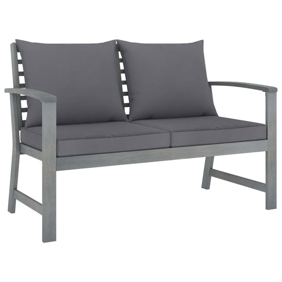 NNEVL Garden Bench 120 cm with Dark Grey Cushion Solid Acacia Wood