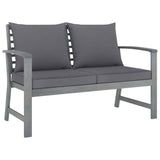 NNEVL Garden Bench 120 cm with Dark Grey Cushion Solid Acacia Wood