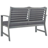 NNEVL Garden Bench 120 cm with Dark Grey Cushion Solid Acacia Wood