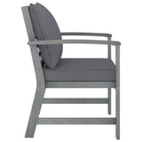 NNEVL Garden Chairs 2 pcs with Dark Grey Cushions Solid Acacia Wood