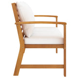 NNEVL Garden Bench 120 cm with Cream Cushion Solid Acacia Wood
