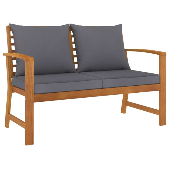 NNEVL Garden Bench 120 cm with Dark Grey Cushion Solid Acacia Wood