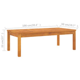 NNEVL Coffee Table 100x50x33 cm Solid Acacia Wood