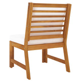 NNEVL 3 Piece Garden Lounge Set with Cream Cushion Solid Acacia Wood