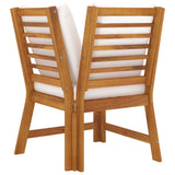 NNEVL 3 Piece Garden Lounge Set with Cream Cushion Solid Acacia Wood