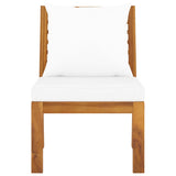 NNEVL 3 Piece Garden Lounge Set with Cream Cushion Solid Acacia Wood