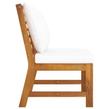 NNEVL 3 Piece Garden Lounge Set with Cream Cushion Solid Acacia Wood