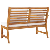 NNEVL Garden Bench 114.5 cm with Cream Cushion Solid Acacia Wood