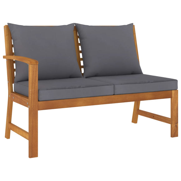 NNEVL Garden Bench 114.5 cm with Dark Grey Cushion Solid Acacia Wood