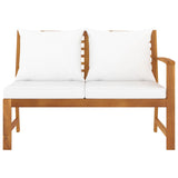 NNEVL Garden Bench 114.5 cm with Cream Cushion Solid Acacia Wood