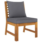 NNEVL Sectional Middle Sofa with Dark Grey Cushion Solid Acacia Wood