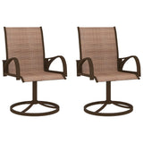 NNEVL Garden Swivel Chairs 2 pcs Textilene and Steel Brown