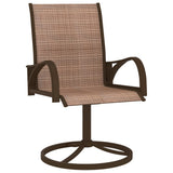NNEVL Garden Swivel Chairs 2 pcs Textilene and Steel Brown
