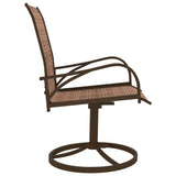 NNEVL Garden Swivel Chairs 2 pcs Textilene and Steel Brown