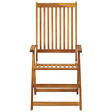 NNEVL Garden Reclining Chairs 2 pcs Solid Acacia Wood