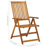 NNEVL Garden Reclining Chairs 2 pcs Solid Acacia Wood