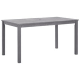 NNEVL Garden Table Grey Wash 140x80x74 cm Solid Acacia Wood