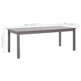 NNEVL Garden Table Grey Wash 200x90x74 cm Solid Acacia Wood