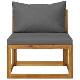 NNEVL Sectional Middle Sofa & Dark Grey Cushion Solid Acacia Wood