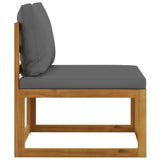NNEVL Sectional Middle Sofa & Dark Grey Cushion Solid Acacia Wood