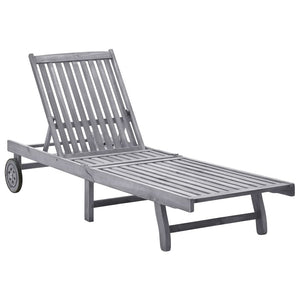 NNEVL Sun Lounger Solid Acacia Wood