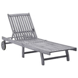 NNEVL Sun Lounger Solid Acacia Wood