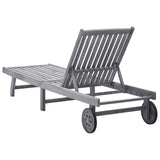 NNEVL Sun Lounger Solid Acacia Wood