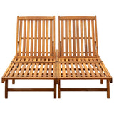 NNEVL 2-Person Sun Lounger Solid Acacia Wood