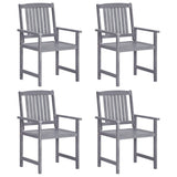 NNEVL Garden Chairs 4 pcs Solid Acacia Wood Grey