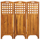 NNEVL 3-Panel Room Divider 121x2x120 cm Solid Acacia Wood