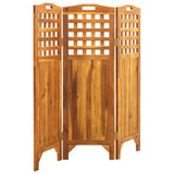 NNEVL 3-Panel Room Divider 121x2x120 cm Solid Acacia Wood