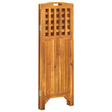 NNEVL 3-Panel Room Divider 121x2x120 cm Solid Acacia Wood