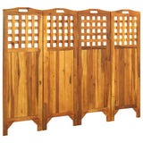NNEVL 4-Panel Room Divider 161x2x120 cm Solid Acacia Wood