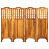 NNEVL 4-Panel Room Divider 161x2x120 cm Solid Acacia Wood