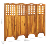 NNEVL 4-Panel Room Divider 161x2x120 cm Solid Acacia Wood
