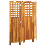NNEVL 4-Panel Room Divider 161x2x170 cm Solid Acacia Wood