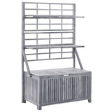NNEVL Storage Box with Trellis Grey 99x55x160 cm Solid Acacia Wood