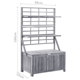 NNEVL Storage Box with Trellis Grey 99x55x160 cm Solid Acacia Wood