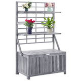 NNEVL Storage Box with Trellis Grey 99x55x160 cm Solid Acacia Wood
