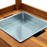 NNEVL Garden Kitchen Trolley 92x43.5x141.5 cm Solid Acacia Wood