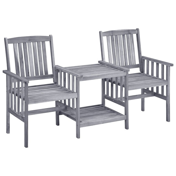 NNEVL Garden Chairs with Tea Table 159x61x92 cm Solid Acacia Wood