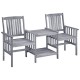 NNEVL Garden Chairs with Tea Table 159x61x92 cm Solid Acacia Wood